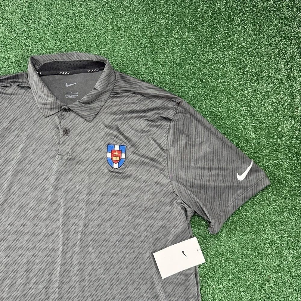 New Nike Jesus Christ Christian Men's Short Sleeve Golf Polo Size Large Gray‎